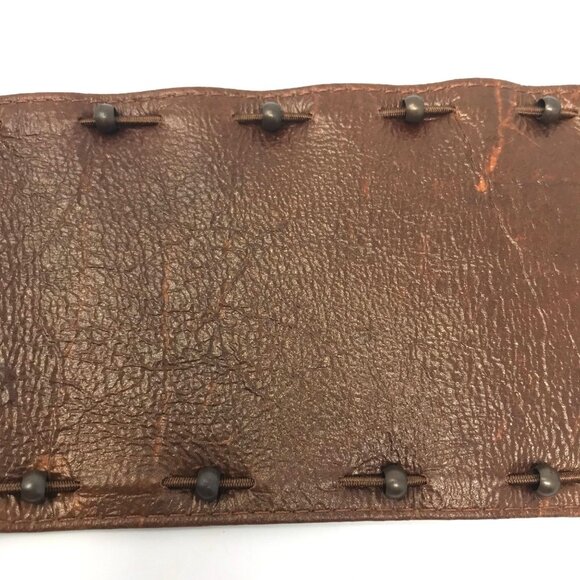 Suzi Roher Artisan Leather Belt With Beaded Accent & Vintage Copper Buckle Med P main image 7